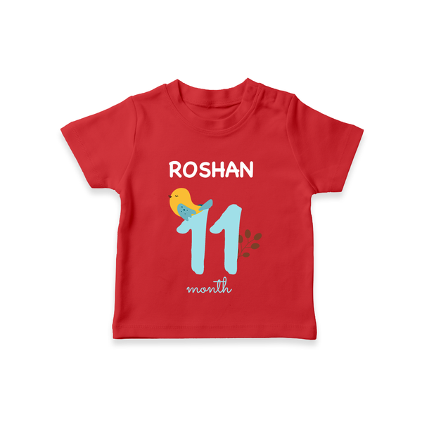 11 Month Old Baby Clothing | Custom T-Shirt Design | Ideal for Gifting - RED - 0-5 Months Old (Chest 17")