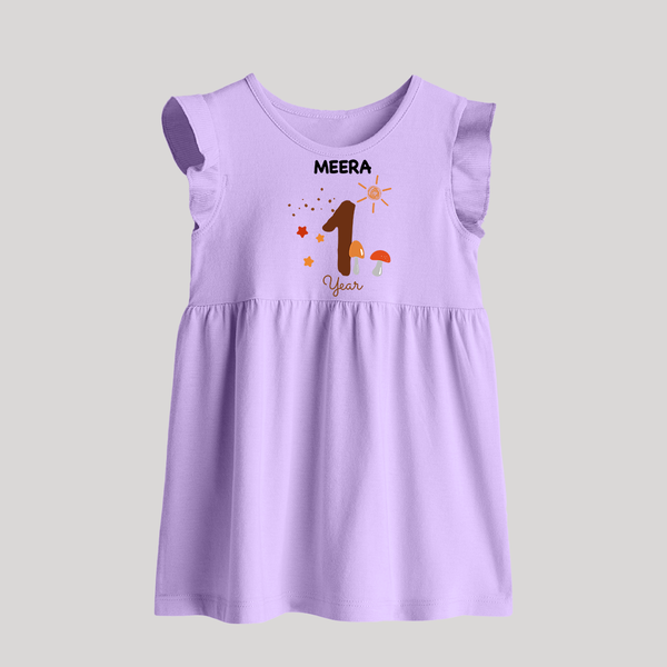 1 Year Old Baby Clothing | Custom Baby Frock Design | Ideal for Gifting - LILAC - 0 - 3 Months Old (Chest 17")