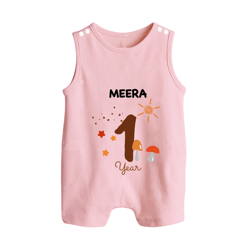 1 Year Old Baby Clothing | Custom Romper Suit/ Sleeveless Romper Design | Ideal for Gifting - BABY PINK - 0 - 5 Months Old (Chest 18")