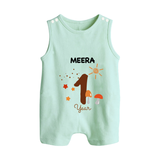 1 Year Old Baby Clothing | Custom Romper Suit/ Sleeveless Romper Design | Ideal for Gifting - MINT GREEN - 0 - 5 Months Old (Chest 18")