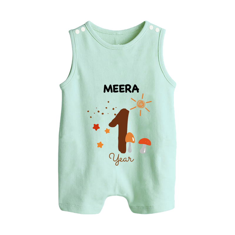 1 Year Old Baby Clothing | Custom Romper Suit/ Sleeveless Romper Design | Ideal for Gifting - MINT GREEN - 0 - 5 Months Old (Chest 18")