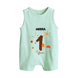 Celebrate Your Baby's First year Birthday With Our Uniquely Customized Baby Romper Suit, Designed For Precious Moments - MINT GREEN - 0 - 5 Months Old (Chest 18")