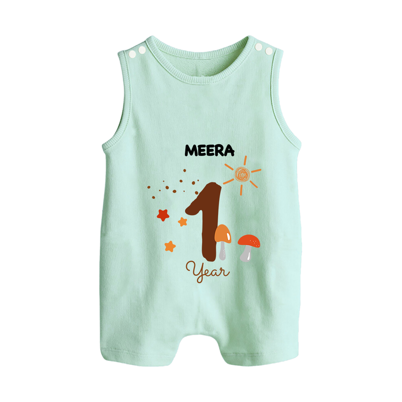 Celebrate Your Baby's First year Birthday With Our Uniquely Customized Baby Romper Suit, Designed For Precious Moments - MINT GREEN - 0 - 5 Months Old (Chest 18")