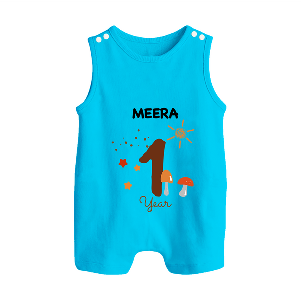 1 Year Old Baby Clothing | Custom Romper Suit/ Sleeveless Romper Design | Ideal for Gifting - SKY BLUE - 0 - 5 Months Old (Chest 18")