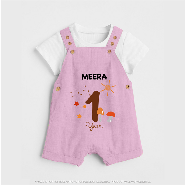 1 Year Old Baby Clothing | Custom Dungaree Set Design | Ideal for Gifting - BABY PINK - 0 - 5 Months Old (Chest 18")