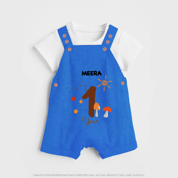 Celebrate Your Baby's First year Birthday With Our Uniquely Customized Baby Dungaree Set, Designed For Precious Moments - COBALT BLUE - 0 - 5 Months Old (Chest 18")