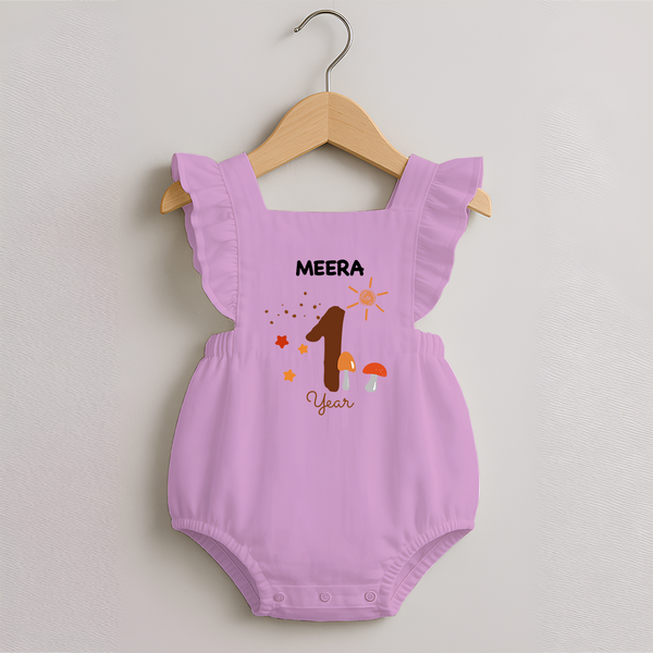 1 Year Old Baby Clothing | Custom Romper Frock Design | Ideal for Gifting - BABY PINK - 0 - 3 Months Old (Chest 19")