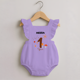 1 Year Old Baby Clothing | Custom Romper Frock Design | Ideal for Gifting - LILAC - 0 - 3 Months Old (Chest 19")