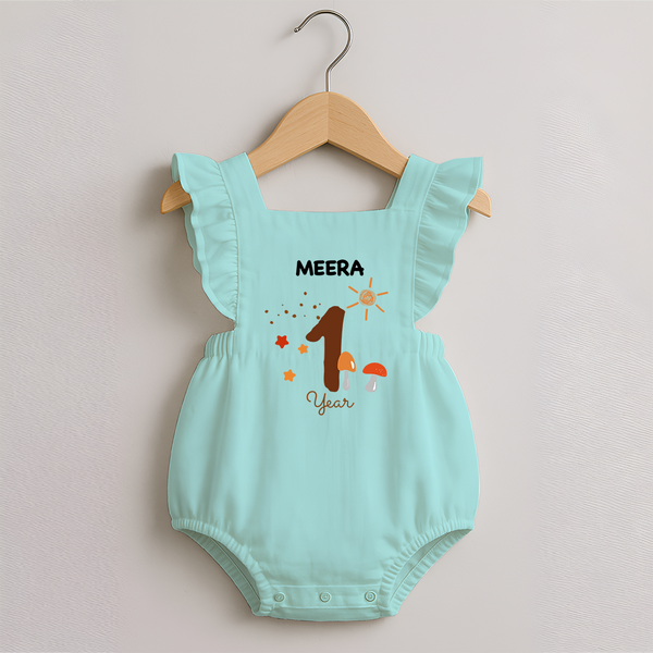 1 Year Old Baby Clothing | Custom Romper Frock Design | Ideal for Gifting - MINT GREEN - 0 - 3 Months Old (Chest 19")