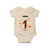 Celebrate Your Baby's First year Birthday With Our Uniquely Customized Baby Romper, Designed For Precious Moments - IVORY - 0 - 3 Months Old (Chest 16")