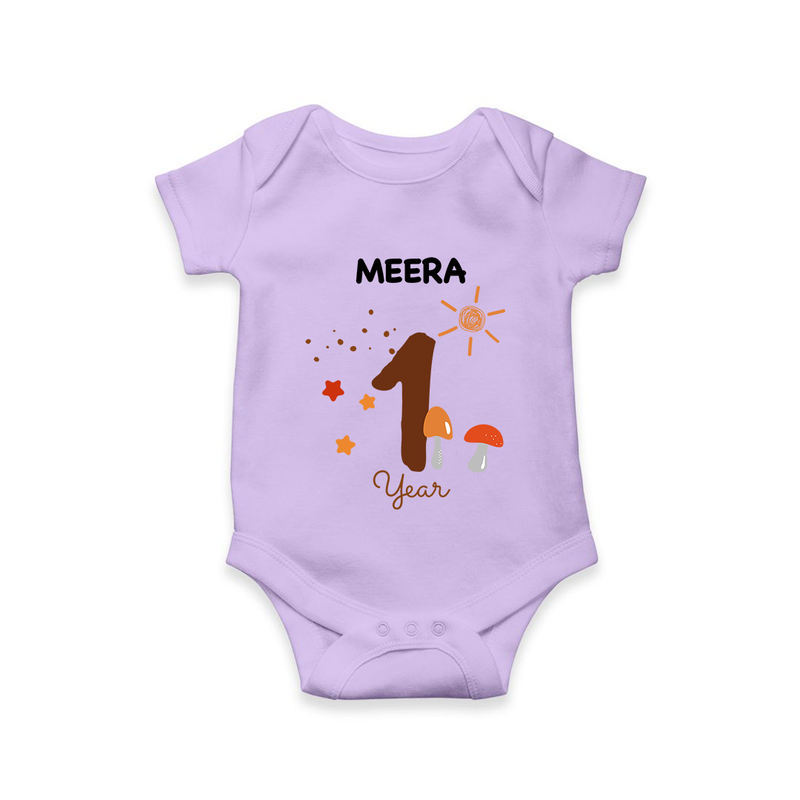 1 Year Old Baby Clothing | Custom Romper/Onesie Design | Ideal for Gifting - LILAC - New Born (Chest 14")