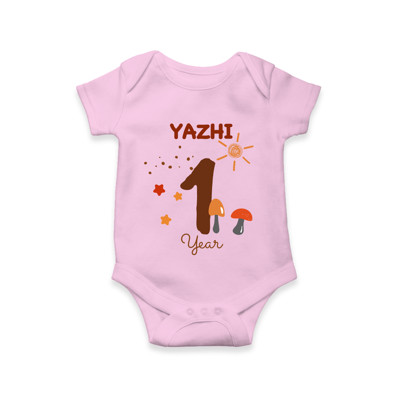Celebrate The 12th Month Birthday Custom Romper, Personalized with your Baby's name - PINK - 0 - 3 Months Old (Chest 16")