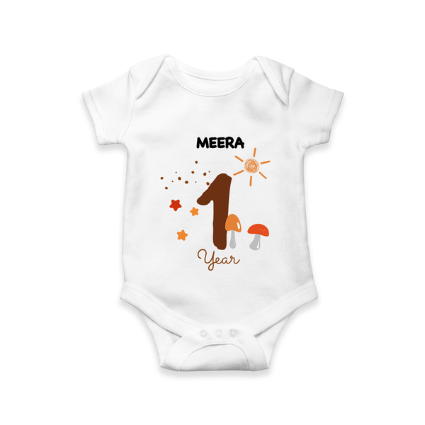 Celebrate Your Baby's First year Birthday With Our Uniquely Customized Baby Romper, Designed For Precious Moments - WHITE - 0 - 3 Months Old (Chest 16")