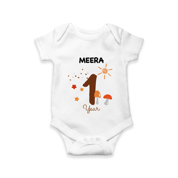1 Year Old Baby Clothing | Custom Romper/Onesie Design | Ideal for Gifting - WHITE - New Born (Chest 14")