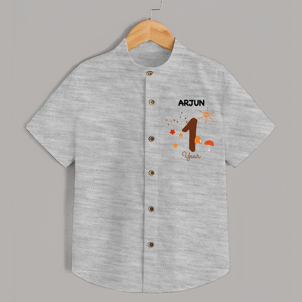 1 Year Old Baby Clothing | Custom Shirt Design | Ideal for Gifting - GREY - 0 - 6 Months Old (Chest 23")