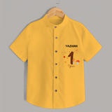 Celebrate The 12th Month Birthday with Custom Shirt, Personalized with your Baby's name - YELLOW - 0 - 6 Months Old (Chest 21")