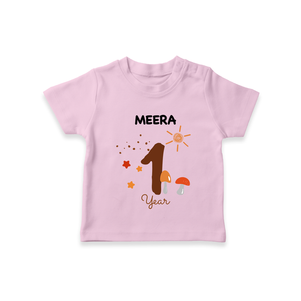 1 Year Old Baby Clothing | Custom T-Shirt Design | Ideal for Gifting - BABY PINK - 0-5 Months Old (Chest 17")