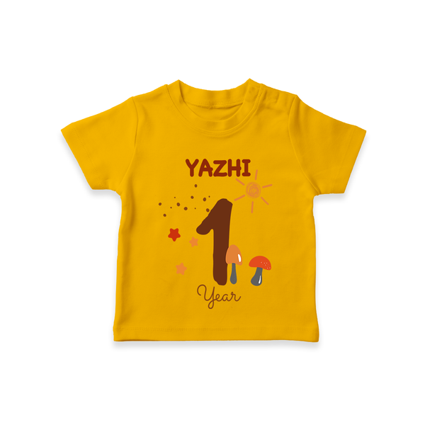 Celebrate The 12th Month Birthday Custom T-Shirt, Personalized with your Baby's name - CHROME YELLOW - 0 - 5 Months Old (Chest 17")