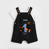 Celebrate Your Baby's First year Birthday With Our Uniquely Customized Baby Dungaree Set, Designed For Precious Moments - BLACK - 0 - 5 Months Old (Chest 18")