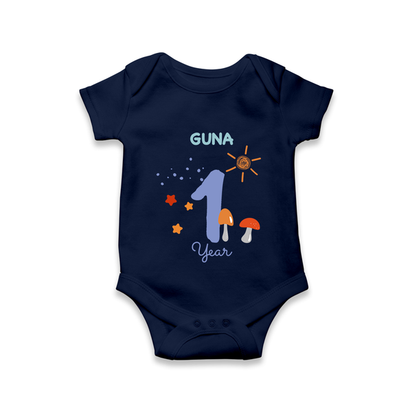 1 Year Old Baby Clothing | Custom Romper/Onesie Design | Ideal for Gifting - NAVY BLUE - New Born (Chest 14")