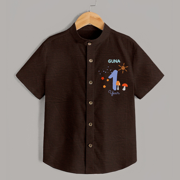 1 Year Old Baby Clothing | Custom Shirt Design | Ideal for Gifting - CHOCOLATE BROWN - 0 - 6 Months Old (Chest 23")