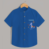 Celebrate The 12th Month Birthday with Custom Shirt, Personalized with your Baby's name - COBALT BLUE - 0 - 6 Months Old (Chest 21")