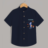 Celebrate The 12th Month Birthday with Custom Shirt, Personalized with your Baby's name - NAVY BLUE - 0 - 6 Months Old (Chest 21")