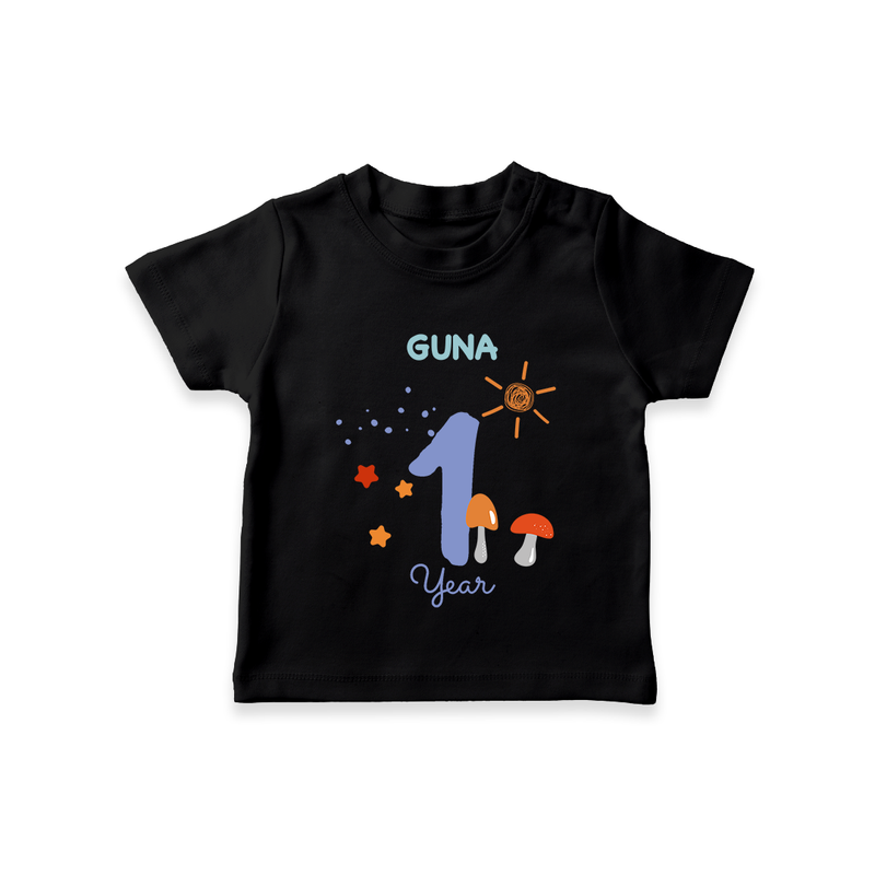 1 Year Old Baby Clothing | Custom T-Shirt Design | Ideal for Gifting - BLACK - 0-5 Months Old (Chest 17")