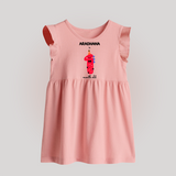 Milestone Baby Frock for 1st Month | Soft Cotton Personalized Baby Frock | Unisex Design - BABY PINK - 0 - 3 Months Old (Chest 17")