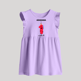 Milestone Baby Frock for 1st Month | Soft Cotton Personalized Baby Frock | Unisex Design - LILAC - 0 - 3 Months Old (Chest 17")