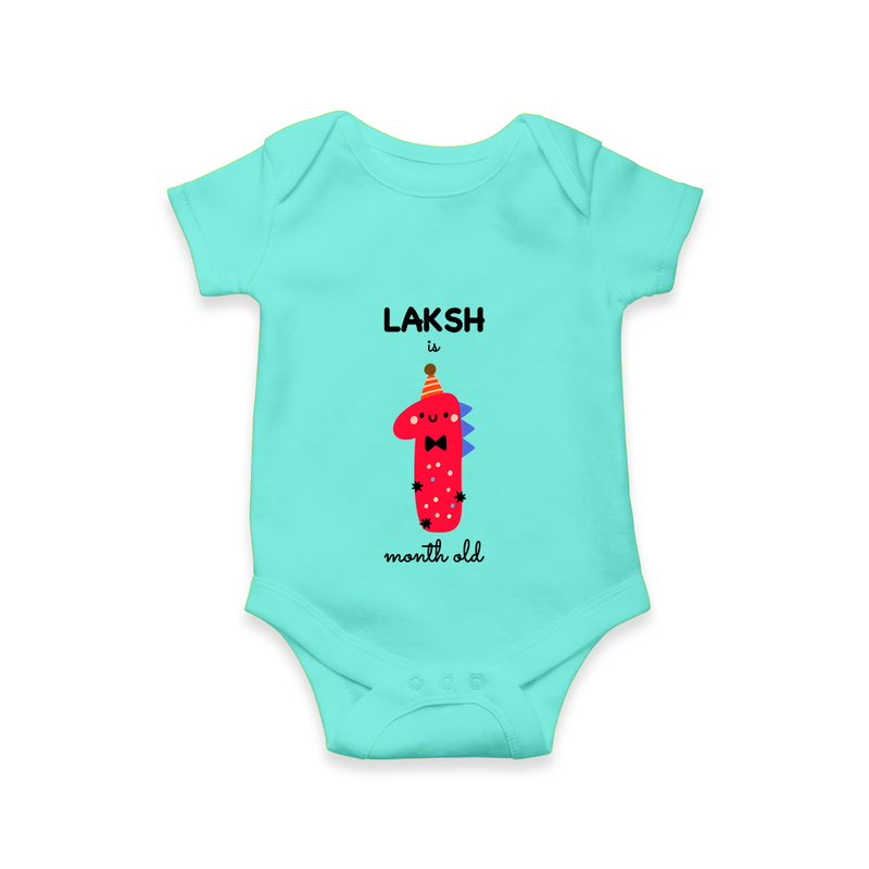 Celebrate The First Month Birthday Custom Romper, Featuring with your Baby's name