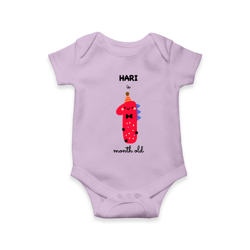 Celebrate The First Month Birthday Custom Romper, Featuring with your Baby's name