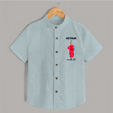 Milestone Shirt for 1st Month | Soft Cotton Personalized Shirt | Unisex Design - ARCTIC BLUE - 0 - 6 Months Old (Chest 23")