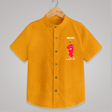 Milestone Shirt for 1st Month | Soft Cotton Personalized Shirt | Unisex Design - CHROME YELLOW - 0 - 6 Months Old (Chest 23")