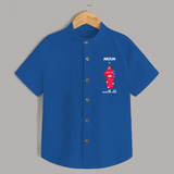 Milestone Shirt for 1st Month | Soft Cotton Personalized Shirt | Unisex Design - COBALT BLUE - 0 - 6 Months Old (Chest 23")