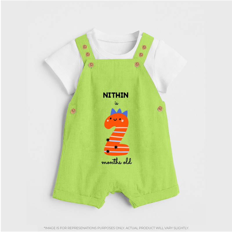 Celebrate Your Baby's 2-Month Journey With Our Beautifully Customized Baby Dungaree Set, Perfect For Capturing Magical Memories - GREEN - 0 - 5 Months Old (Chest 18")