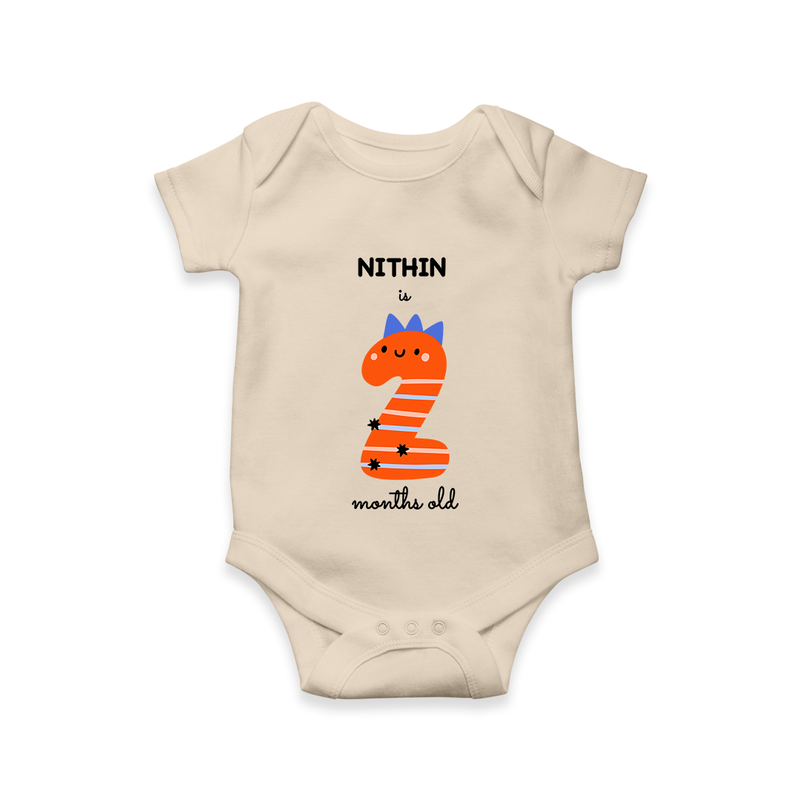 Celebrate Your Baby's 2-Month Journey With Our Beautifully Customized Baby Romper, Perfect For Capturing Magical Memories - IVORY - 0 - 3 Months Old (Chest 16")