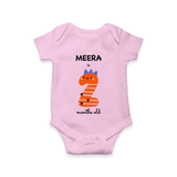 Celebrate The Second Month Birthday Custom Romper, Featuring with your Baby's name - PINK - 0 - 3 Months Old (Chest 16")