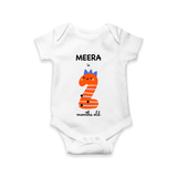 Celebrate The Second Month Birthday Custom Romper, Featuring with your Baby's name - WHITE - 0 - 3 Months Old (Chest 16")