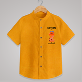 Milestone Shirt for 2nd Month | Soft Cotton Personalized Shirt | Unisex Design - CHROME YELLOW - 0 - 6 Months Old (Chest 23")