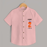 Celebrate The Second Month Birthday Custom Shirt, Featuring with your Baby's name - PEACH - 0 - 6 Months Old (Chest 21")