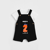 Celebrate The Second Month Birthday Custom Dungaree, Featuring with your Baby's name - BLACK - 0 - 5 Months Old (Chest 17")