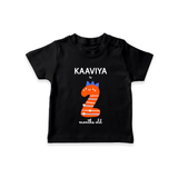 Milestone T-Shirt for 2nd Month | Soft Cotton Personalized T-Shirt | Unisex Design - BLACK - 0-5 Months Old (Chest 17")