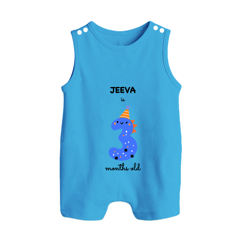 Celebrate Your Baby's 3-Month Journey With Our Beautifully Customized Baby Romper Suit, Perfect For Capturing Magical Memories - ROYAL BLUE - 0 - 5 Months Old (Chest 18")