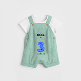 Celebrate The Third Month Birthday Custom Dungaree, Featuring with your Baby's name - LIGHT GREEN - 0 - 5 Months Old (Chest 17")