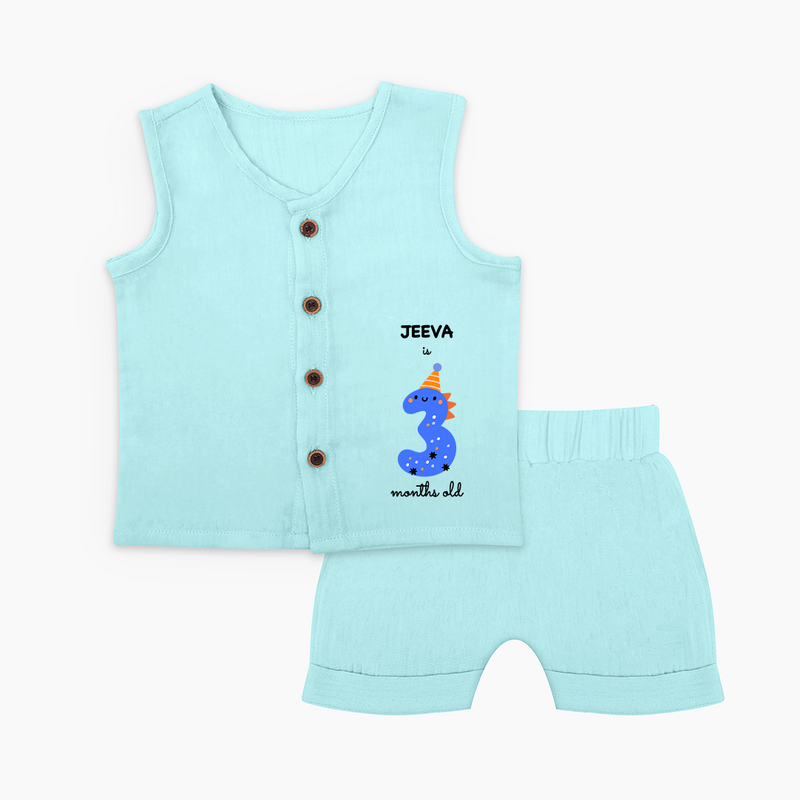 Celebrate Your Baby's 3-Month Journey With Our Beautifully Customized Baby Jabla Set, Perfect For Capturing Magical Memories - BABY BLUE - 0 - 3 Months Old (Chest 9.8")