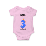 Celebrate The Third Month Birthday Custom Romper, Featuring with your Baby's name - PINK - 0 - 3 Months Old (Chest 16")