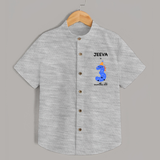 Milestone Shirt for 3rd Month | Soft Cotton Personalized Shirt | Unisex Design - GREY - 0 - 6 Months Old (Chest 23")