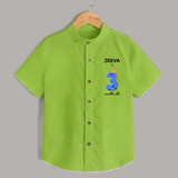 Milestone Shirt for 3rd Month | Soft Cotton Personalized Shirt | Unisex Design - LIME GREEN - 0 - 6 Months Old (Chest 23")