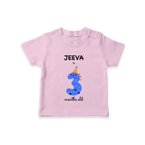 Milestone T-Shirt for 3rd Month | Soft Cotton Personalized T-Shirt | Unisex Design - BABY PINK - 0-5 Months Old (Chest 17")